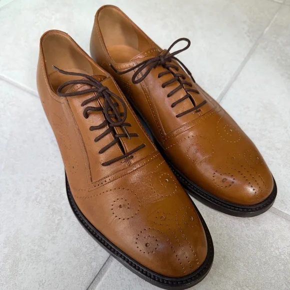 Gucci Shoes Gucci Mens Leather Brogue Oxford Dress Shoes Size